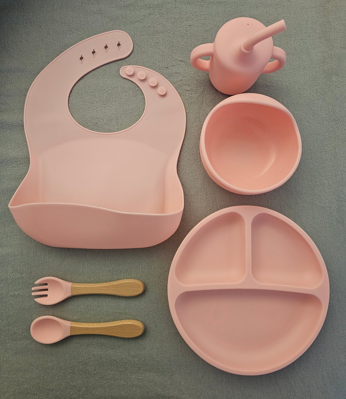 Baby Feeding Set Silicone BPA Free 100% Food grade - Pink Passion