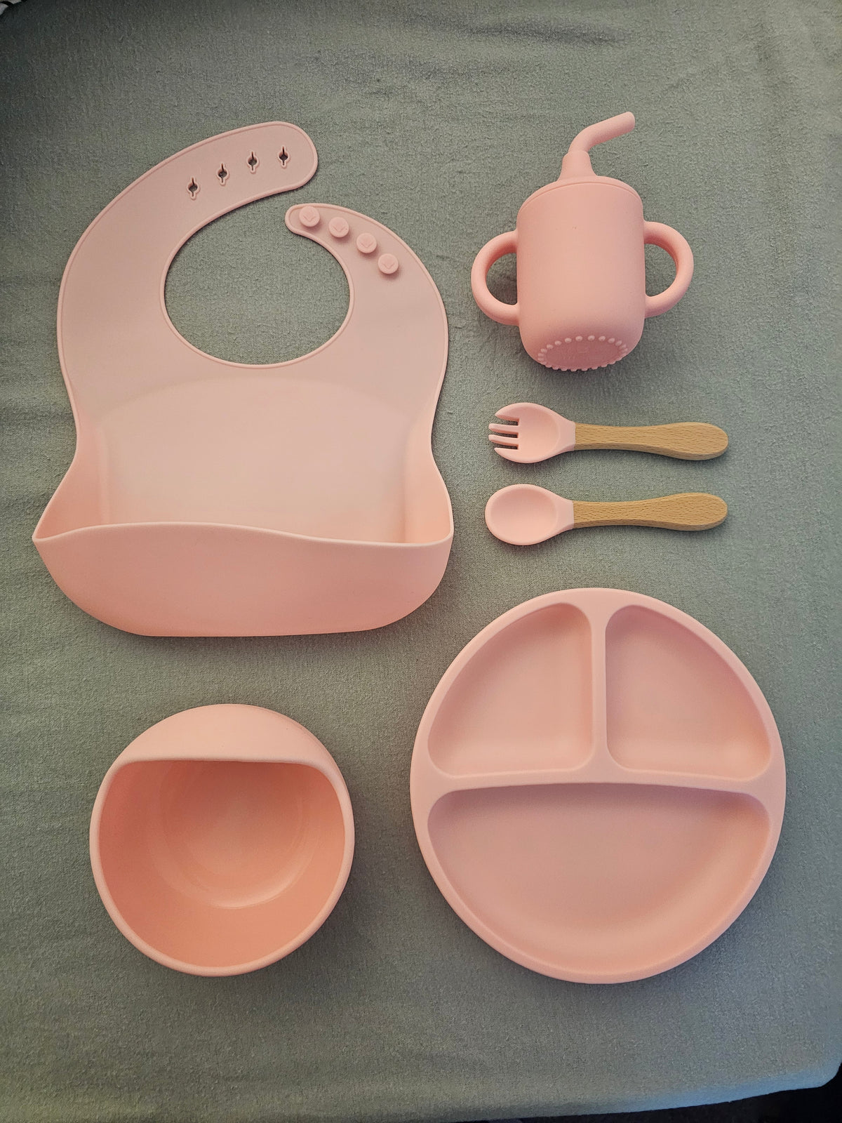 Passionate Blush Pink - Baby Silicone Feeding Set with Suction | BPA-Free | 6-Piece